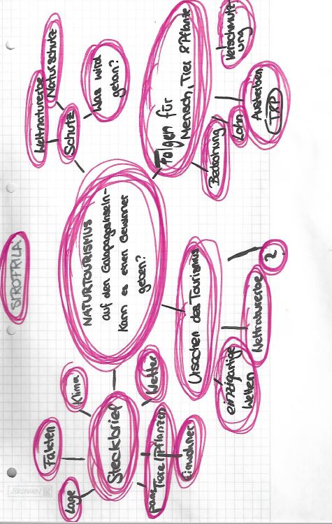 Mindmap zur Leitfrage: Naturtourismus auf den Galapagosinseln - Kann es einen Gewinner geben?
