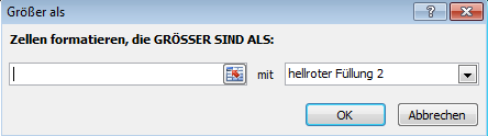 Dialogfeld "GRÖßER ALS"