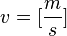 v = [\frac {m}{s}]