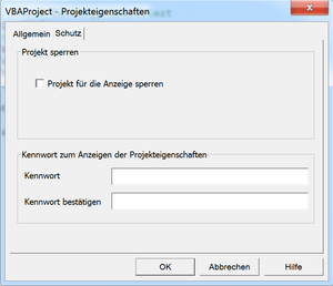 VBA Add-In Projekt Schutz